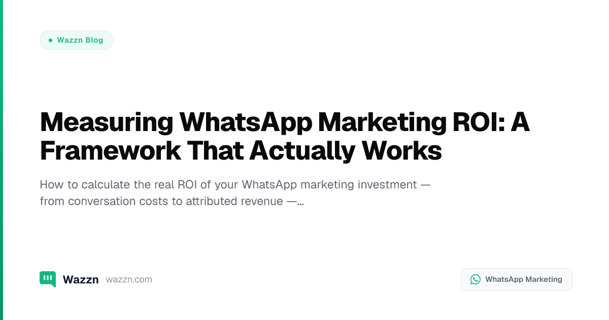 Measuring WhatsApp Marketing ROI: A Framework That Actually Works