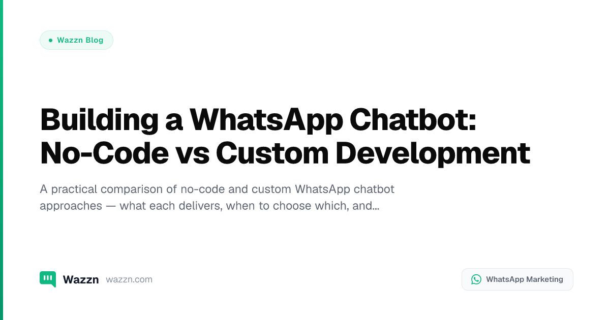 Building a WhatsApp Chatbot: No-Code vs Custom Development