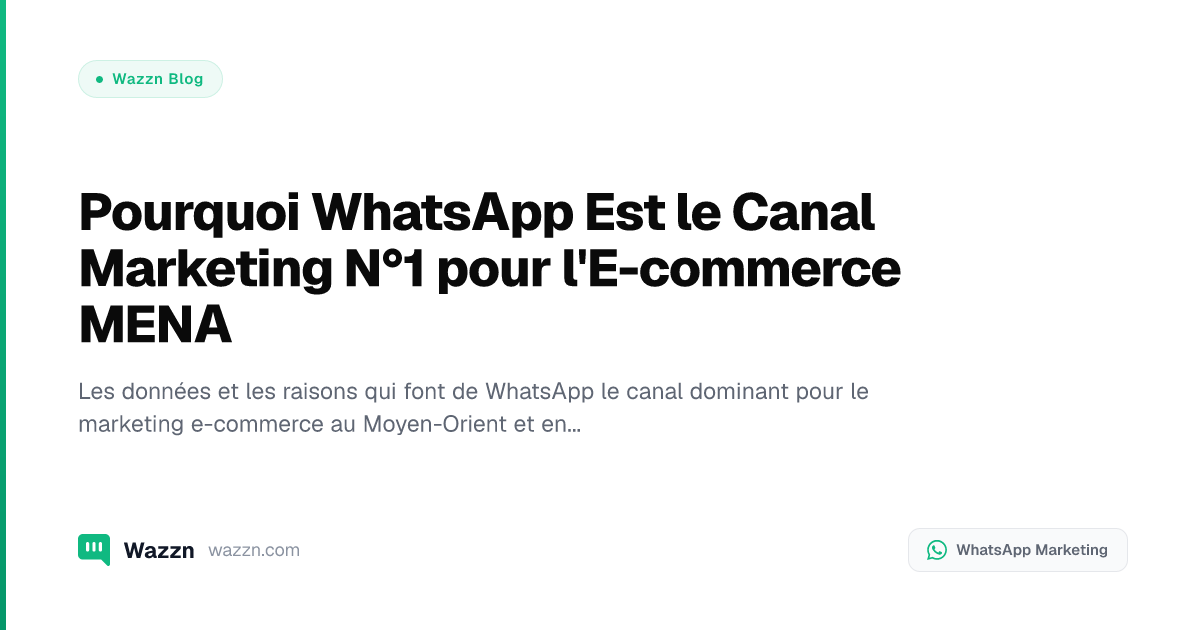 Pourquoi WhatsApp Est le Canal Marketing N°1 pour l'E-commerce MENA