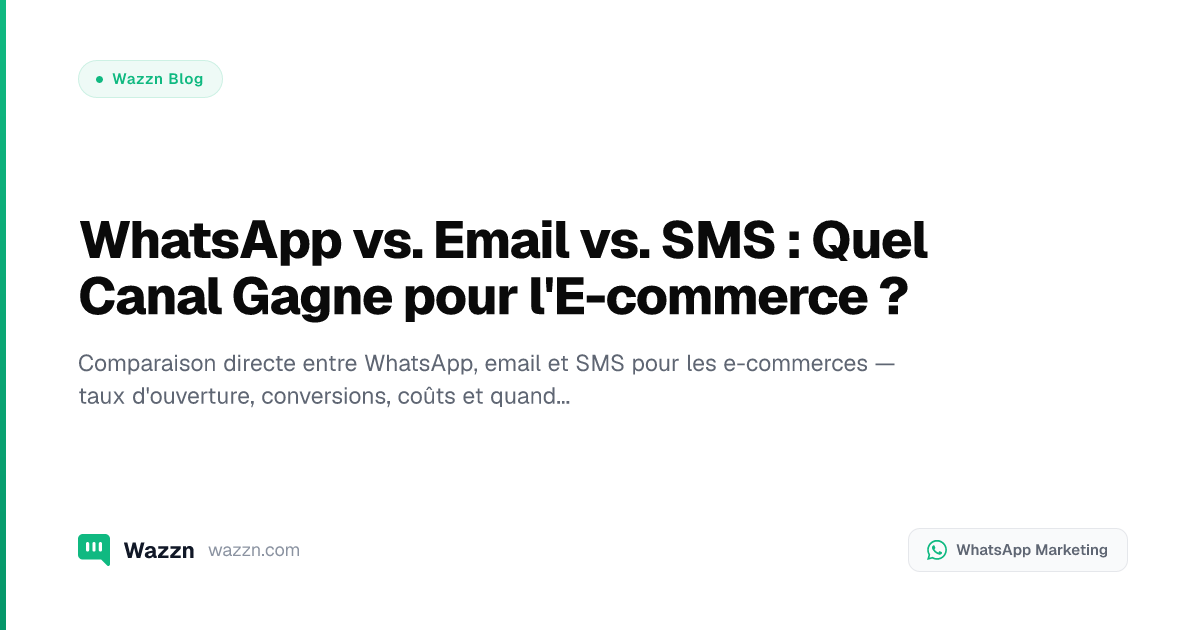 WhatsApp vs. Email vs. SMS : Quel Canal Gagne pour l'E-commerce ?